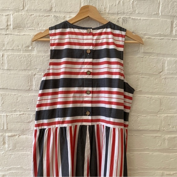 Anthropologie || Maeve Striped Wide-Leg Jumpsuit Red White Large - Picture 6 of 11